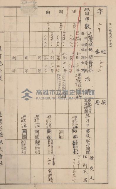 臺灣拓殖株式會社鳳山社有地臺帳（全一冊）藏品圖，第79張