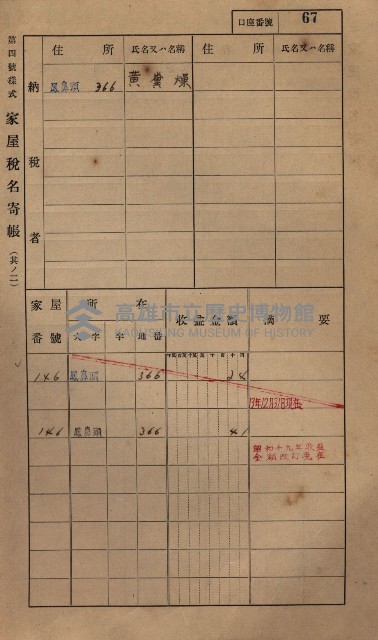 高雄州鳳山郡小港庄鳳鼻頭家屋稅名寄帳
（一冊之內第一號）藏品圖，第79張