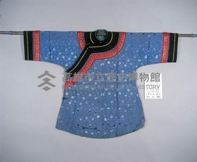天藍提花綢地立領大襟窄袖女衫藏品圖，第1張