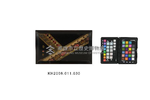 黑色雕刻填漆原住民圖紋方盤藏品圖，第1張