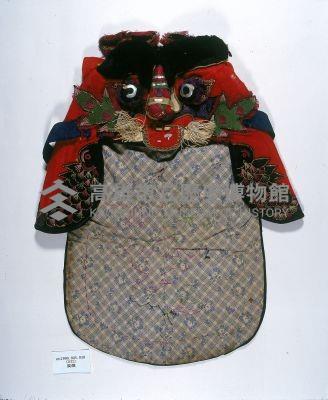 紅緞地夾棉虎頭風帽藏品圖，第1張