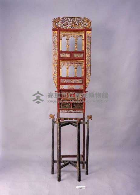 黑紅鎏金透雕洗臉架藏品圖，第1張