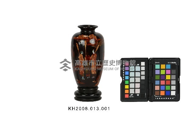 彩繪填漆原住民杵歌紋漆瓶藏品圖，第1張