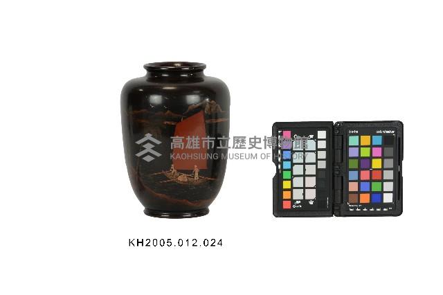 彩繪磨顯竹筏紋漆瓶藏品圖，第1張