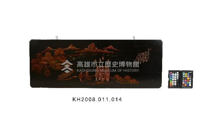 彩繪填漆原住民杵歌紋大掛屏藏品圖，第1張