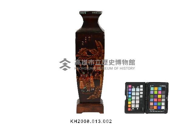 彩繪填漆杵歌紋四方瓶藏品圖，第1張