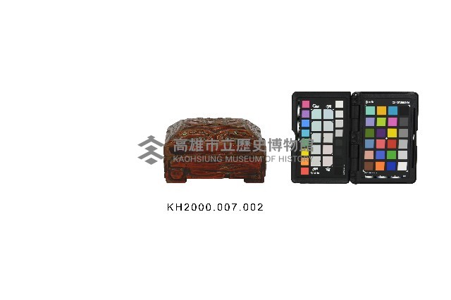 木雕原住民圖紋朱漆盒藏品圖，第1張
