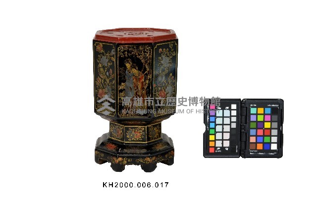 黑漆金骨填彩美女花鳥紋糕餅座藏品圖，第1張