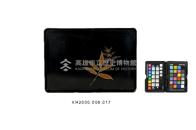 黑漆描金葉紋長方盤藏品圖，第1張