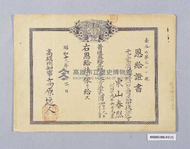 登錄號:KH2003.008.0415藏品圖，第1張