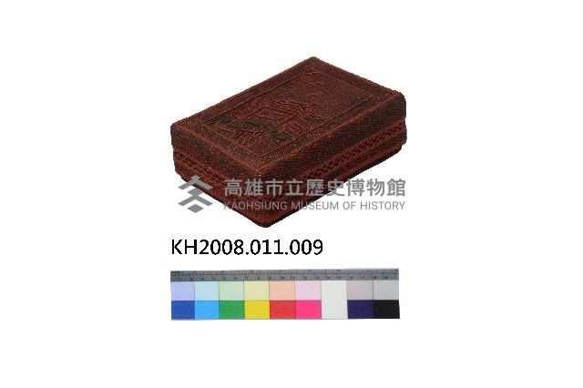 醬色紙繩古城紋方形盒藏品圖，第1張