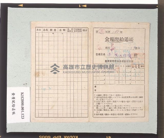 食糧配給通帳藏品圖，第1張