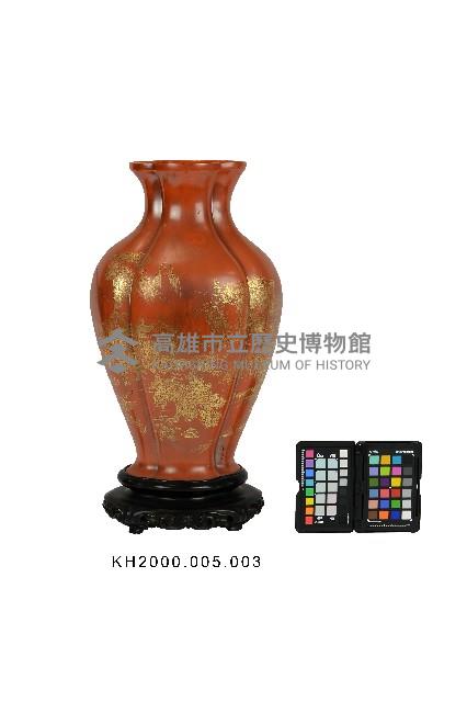 朱漆描金山水紋瓶藏品圖，第1張