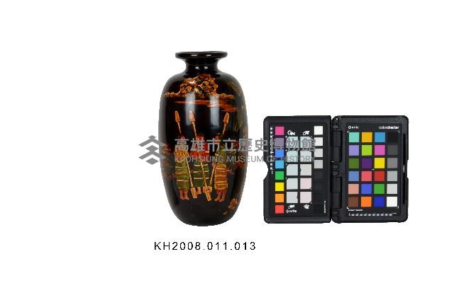 彩繪填漆杵歌紋漆瓶藏品圖，第1張