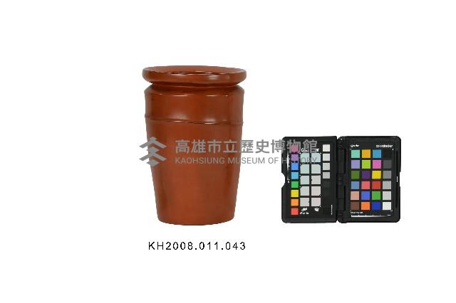 竹胎雕刻竹節紋朱漆瓶藏品圖，第1張