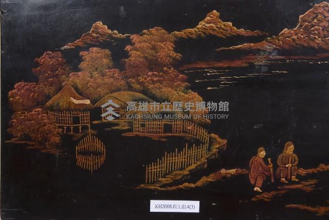 彩繪填漆原住民杵歌紋大掛屏藏品圖，第4張