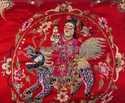 麒麟送子刺繡被面藏品圖，第3張