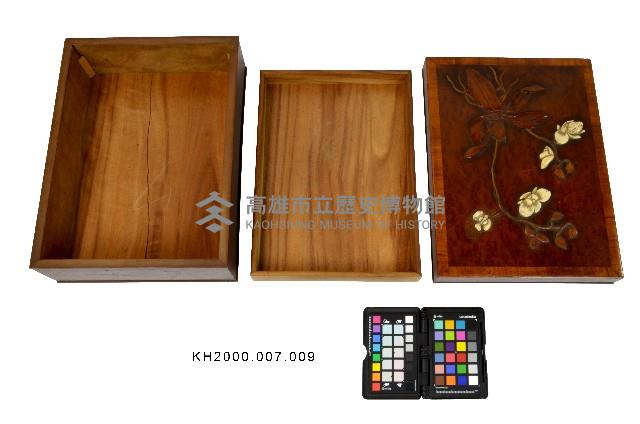 木地鑲嵌蝴蝶蘭紋文書盒藏品圖，第3張