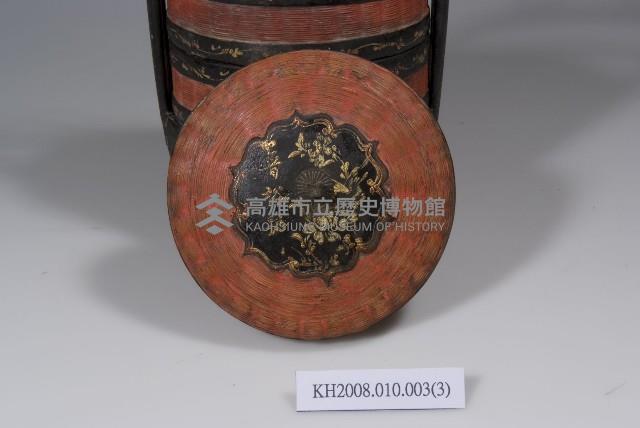 竹編朱漆描金三層提籃藏品圖，第3張