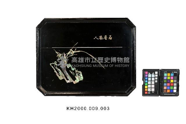 黑漆鑲貝蘭花紋花台藏品圖，第3張