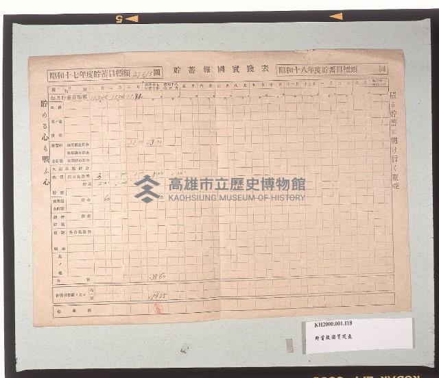 貯蓄報國實踐表藏品圖，第2張