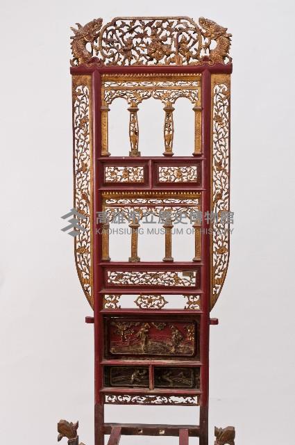 黑紅鎏金透雕洗臉架藏品圖，第2張