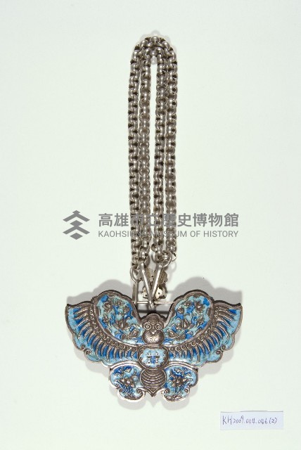 銀琺瑯蝶形鎖項飾藏品圖，第2張
