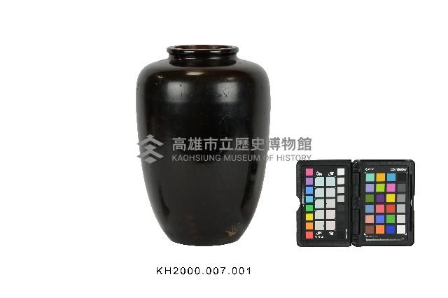 黑漆彩繪蝴蝶蘭紋瓶藏品圖，第2張