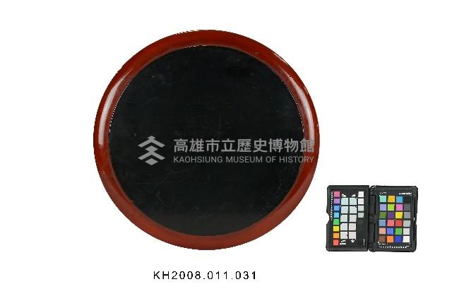 朱地雕刻彩繪竹筏芭蕉紋圓盤藏品圖，第2張