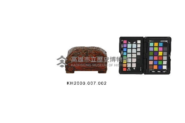 木雕原住民圖紋朱漆盒藏品圖，第2張
