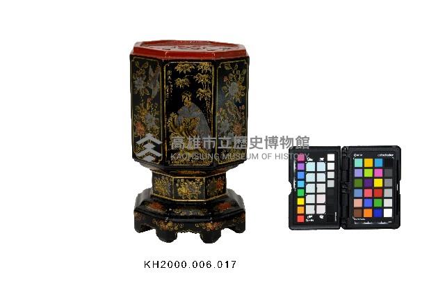 黑漆金骨填彩美女花鳥紋糕餅座藏品圖，第2張