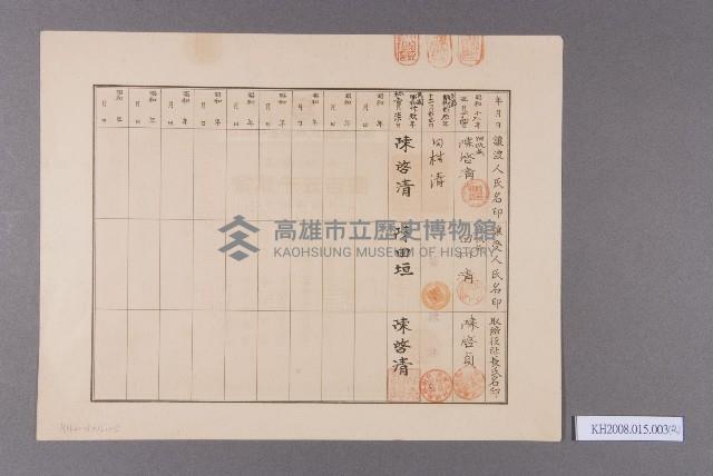 烏樹林制鹽株式會社股票（陳啓清）藏品圖，第2張