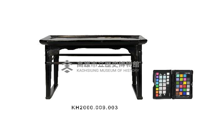 黑漆鑲貝蘭花紋花台藏品圖，第2張