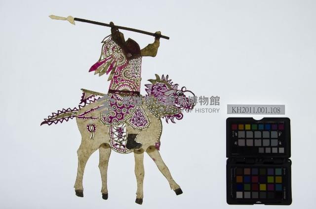 皮影戲偶右男騎-道長騎麒麟（偶身）藏品圖，第1張
