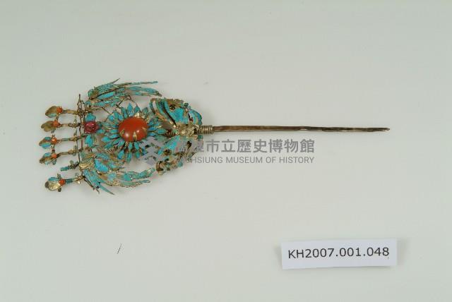 銀鎏金點翠雙鳳蝴蝶紋簪藏品圖，第1張