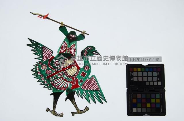 皮影戲偶女騎-道姑騎禽鳥（偶身）藏品圖，第1張