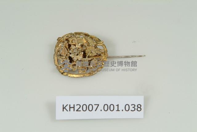 銀鎏金人物花卉紋簪藏品圖，第1張