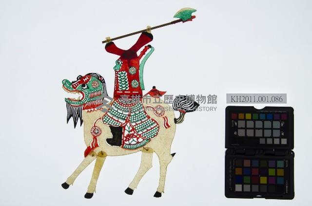 皮影戲偶右男騎-道長騎麒麟（偶身）藏品圖，第1張