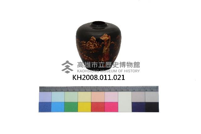 彩繪填漆原住民山居紋小瓶藏品圖，第1張