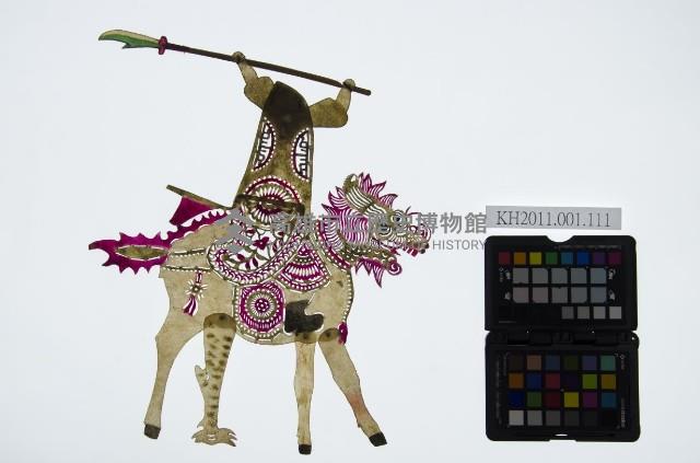 皮影戲偶右男騎-道長騎麒麟（偶身）藏品圖，第1張