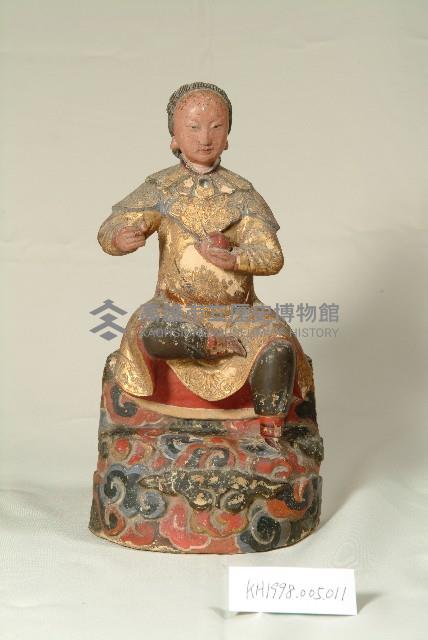 朱漆貼金九天玄女木雕神像藏品圖，第1張