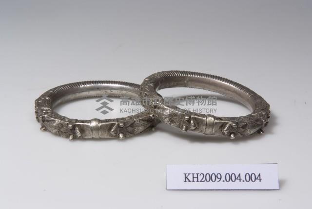 銀雙龍搶珠手鐲藏品圖，第1張