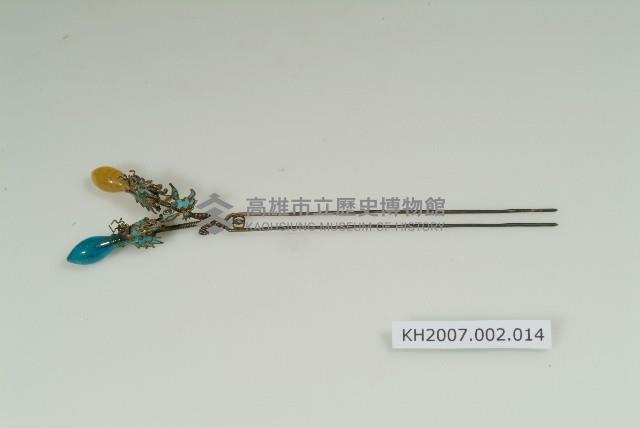 銀鎏金點翠龍紋釵藏品圖，第1張