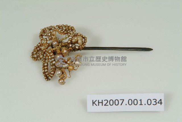 銀珍珠珠花簪藏品圖，第1張