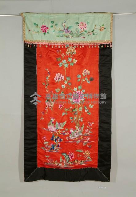 雙色絲緞鳳凰鴛鴦彩繡門簾藏品圖，第1張