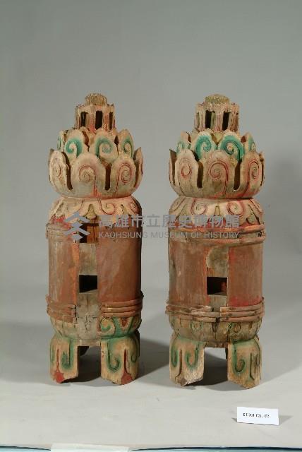 彩繪圓雕垂花（一對）藏品圖，第1張