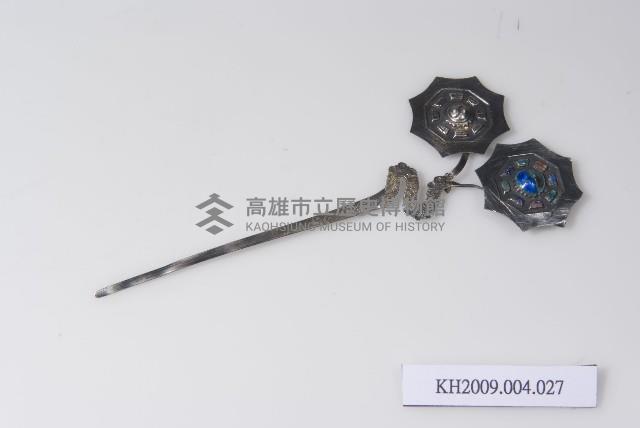 銀鎏金琺瑯太極簪藏品圖，第1張