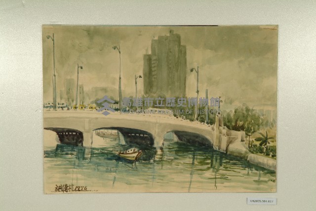 水彩畫：中正路橋（仁愛河）藏品圖，第1張