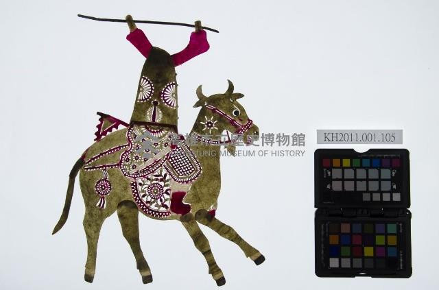皮影戲偶右男騎-妖道騎牛（偶身）藏品圖，第1張