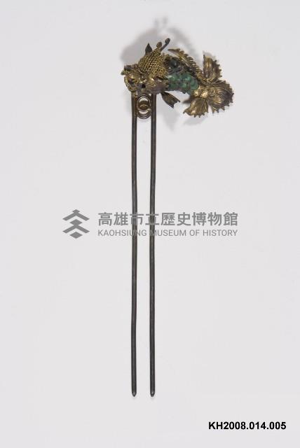 銀鎏金鰲魚釵藏品圖，第1張